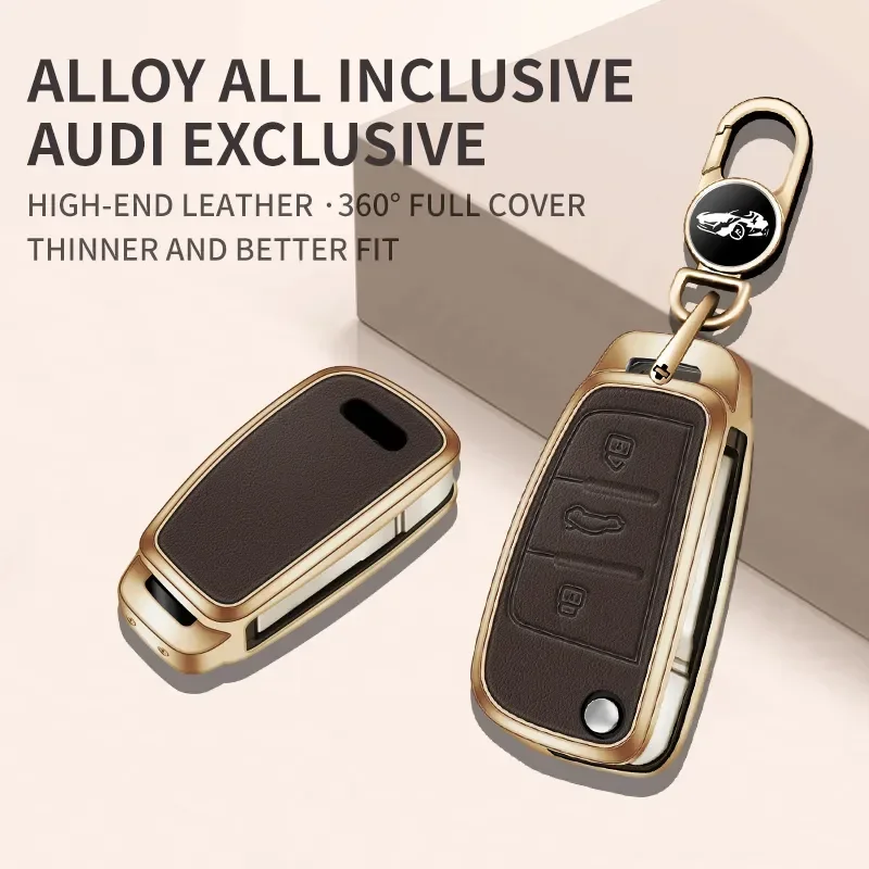 Leather Car Key Case Keychain For Audi A1 A3 8P 8L A4 A5 B6 B7 A6 A7 C5 C6 4F Q3 Q5 Q7 Q8 TT S3 S4 S6 RS Key Cover Accessories 
Leather Car Key Case Keychain For Audi A1 A3 8P 8L A4 A5 B6 B7 A6 A7 C5 C6 4F Q3 Q5 Q7 Q8 TT S3 S4 S6 RS Key Cover Accessories