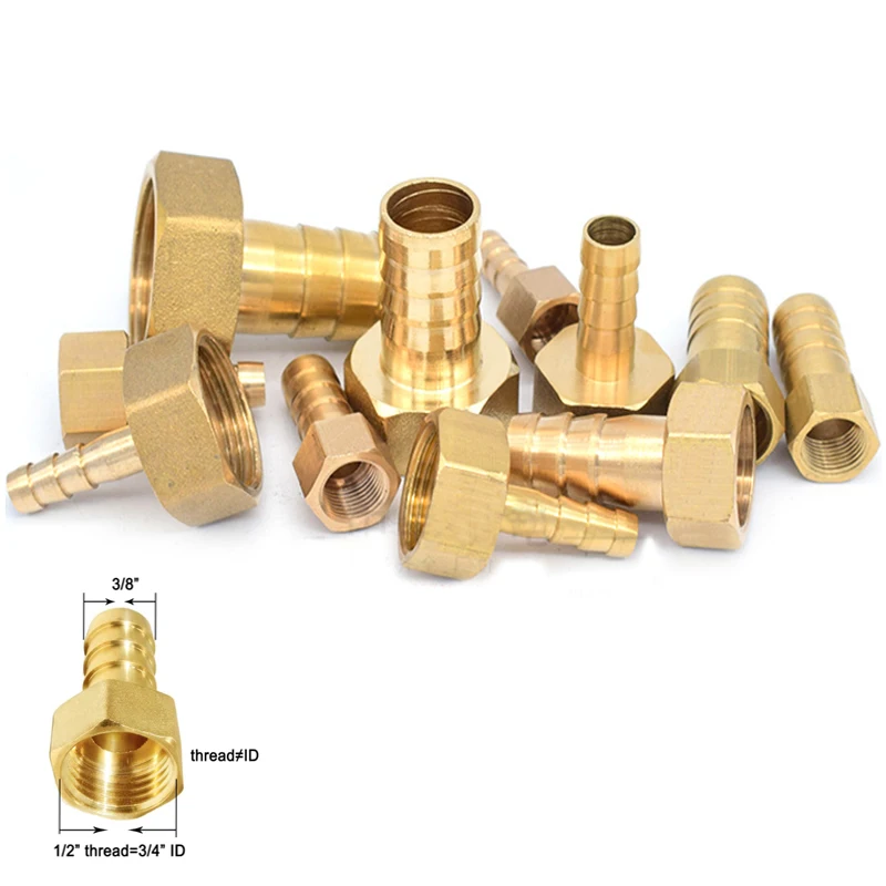 Brass Hose Pipe Fitting Couping 6 8 10 12 14 16mm Barb Tail 1/8 1/4 3/8 1/2Female Thread Copper Connector Joint Coupler Adapter
Brass Hose Pipe Fitting Couping 6 8 10 12 14 16mm Barb Tail 1/8 1/4 3/8 1/2Female Thread Copper Connector Joint Coupler Adapter