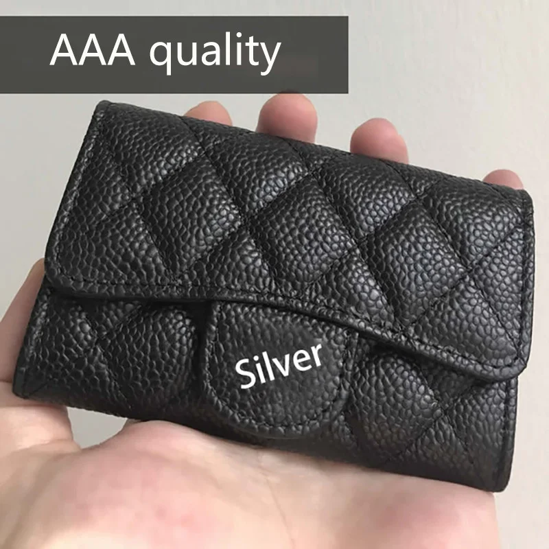 

Luxury Brand Small Xiangling Checkered Zero Wallet Women's Sheepskin Mesh Card Bag Flip Cover Caviar Coin Bag Designer Handbags