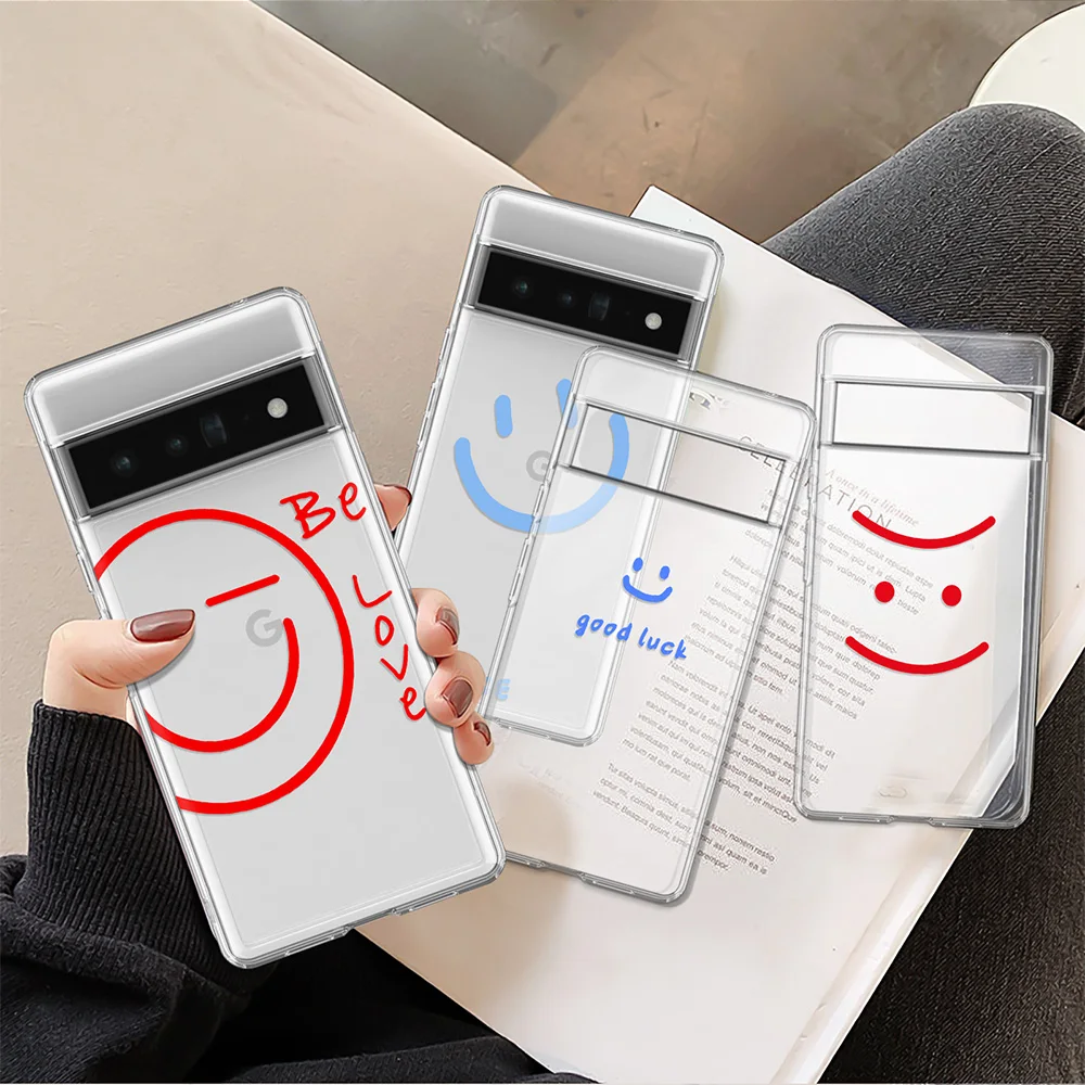 Transparent Soft Phone Case for Google Pixel 7 Pro 6a 6 6Pro 2 3 3a 4 4a 5 5a 5G XL Protection Back Shell Cover Smiley Fundas
Transparent Soft Phone Case for Google Pixel 7 Pro 6a 6 6Pro 2 3 3a 4 4a 5 5a 5G XL Protection Back Shell Cover Smiley Fundas