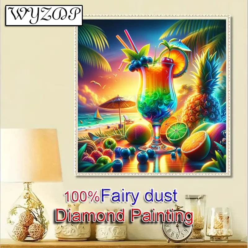 Фруктовая чашка 5D Diy 100% сказочная пыль Алмазная картина Пейзаж Полный квадратный