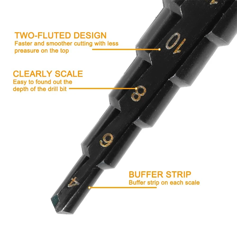 4pcs HSS Step Drill Bits For Pistol/hand/Charging Drill Deburring Chamfering Cutting Expanding Holes Woodworking Tool Parts
4pcs HSS Step Drill Bits For Pistol/hand/Charging Drill Deburring Chamfering Cutting Expanding Holes Woodworking Tool Parts