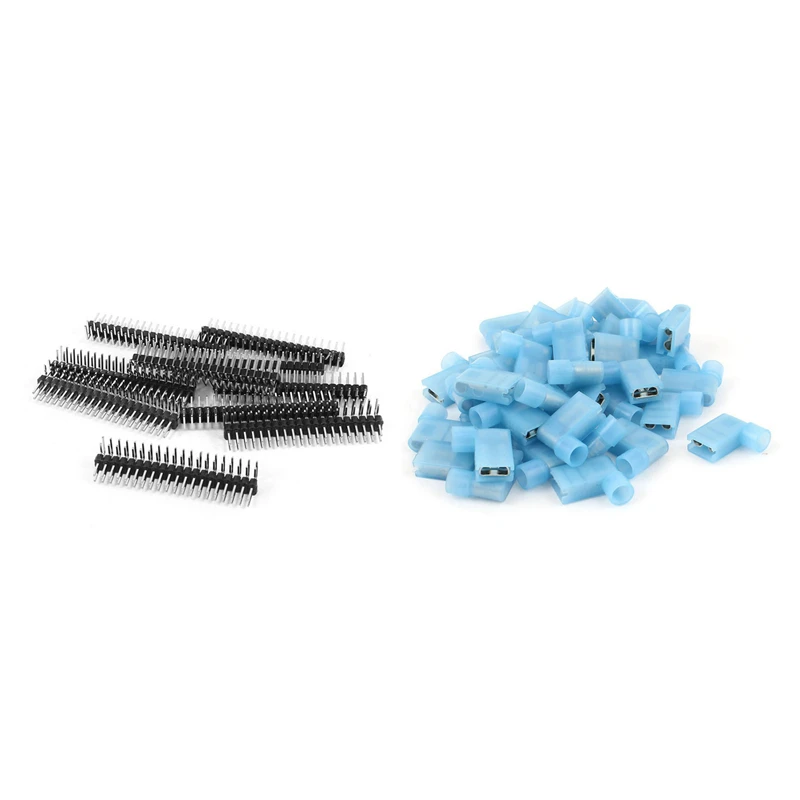 40Pcs Insulated Female Push On Wire Terminal Connector With 10 Pcs 2X20 40Pin Right Angle PCB Connector Pin Headers
40Pcs Insulated Female Push On Wire Terminal Connector With 10 Pcs 2X20 40Pin Right Angle PCB Connector Pin Headers