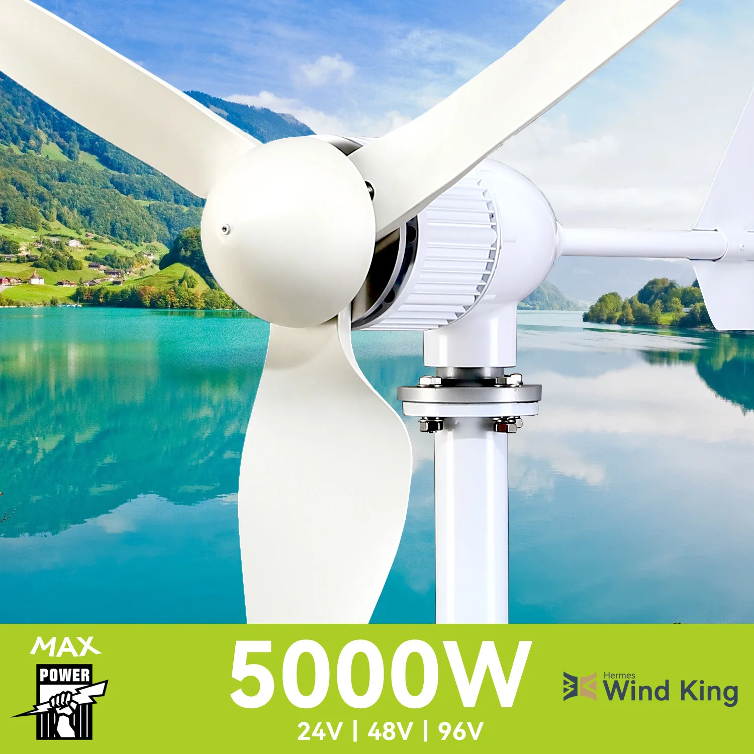 【Higher Power】 5000W Wind Turbine High Efficiency Windmill With MPPT Charger/Hybrid Solar System, Home Use 6 Blades Horizontal
【Higher Power】 5000W Wind Turbine High Efficiency Windmill With MPPT Charger/Hybrid Solar System, Home Use 6 Blades Horizontal
