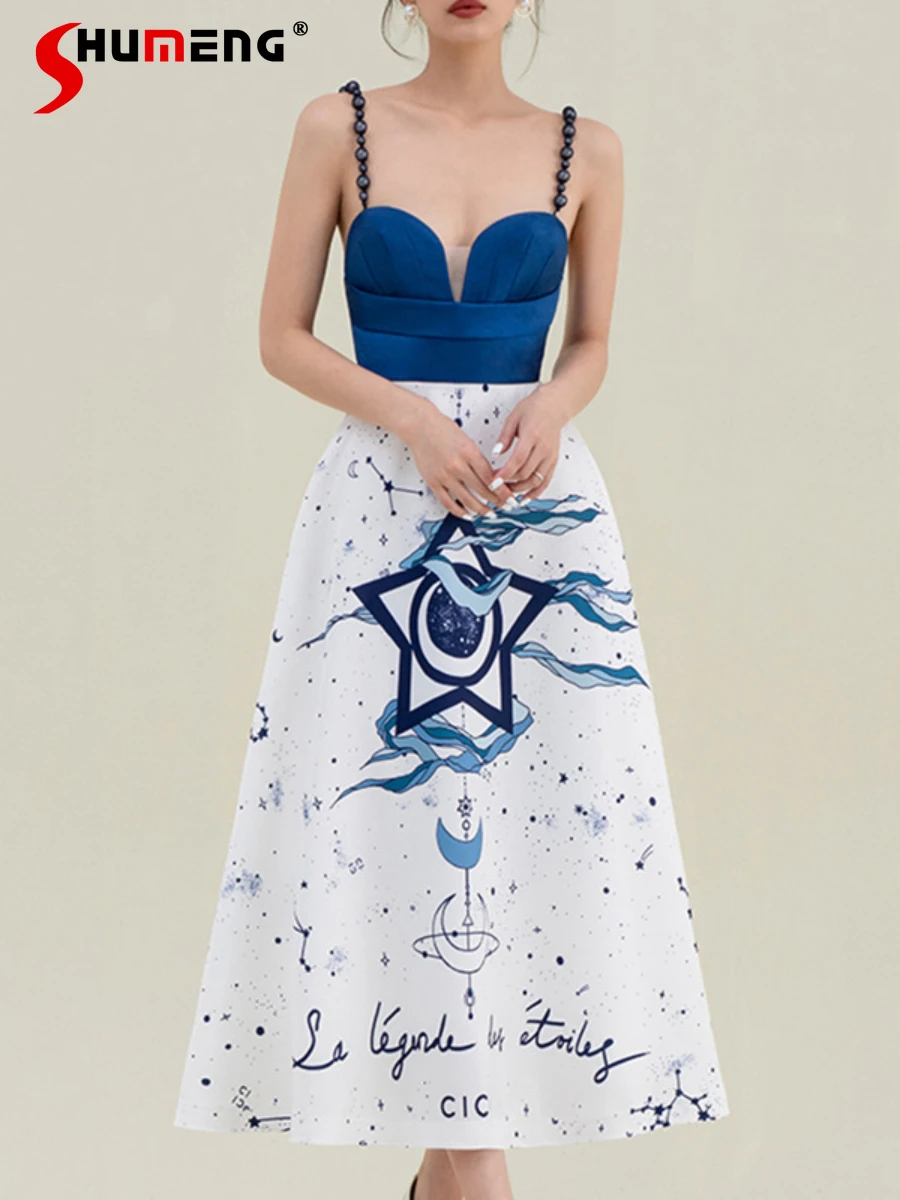 Sexy Summer Woman Suspender Patchwork Dress 2022 New Women High Waisted Chest Constellation Element Clothing Sling Midi Dresses
Sexy Summer Woman Suspender Patchwork Dress 2022 New Women High Waisted Chest Constellation Element Clothing Sling Midi Dresses