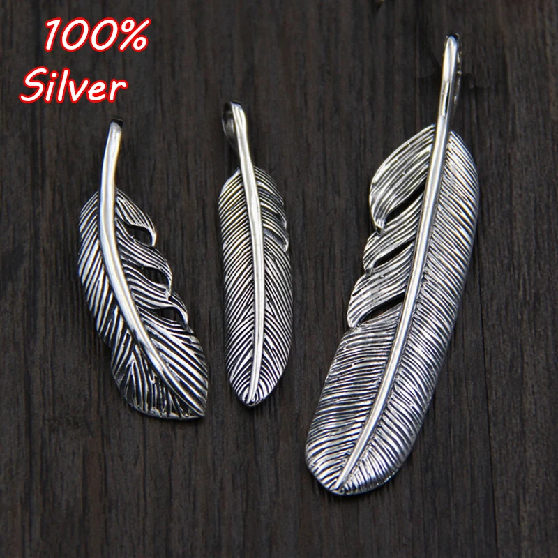 Classic Retro Feather Design Charm 925 Sterling Silver Men Women Jewelry Accessories DIY Necklace Pendant Nostalgic Materials
Classic Retro Feather Design Charm 925 Sterling Silver Men Women Jewelry Accessories DIY Necklace Pendant Nostalgic Materials