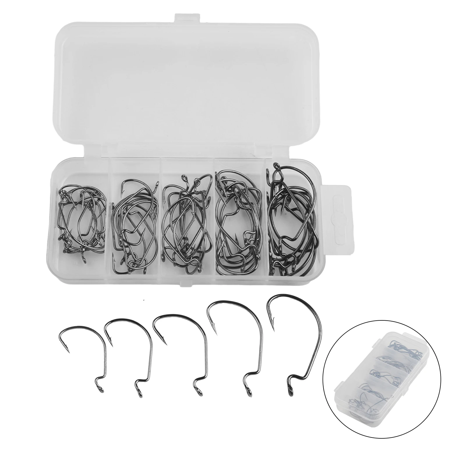 Fishhook Upgrade Your Fishing Tackle with our 50pc Carbon Steel Wide Hook Set For Soft Worm Lures & Big Catch Fishing
Fishhook Upgrade Your Fishing Tackle with our 50pc Carbon Steel Wide Hook Set For Soft Worm Lures & Big Catch Fishing
