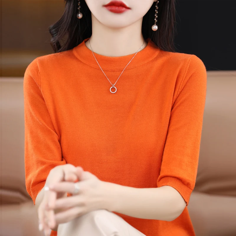 Half turtleneck cardigan female spring and autumn new mid-sleeve cardigan slimming inner match temperament five-point sleeve co
Half turtleneck cardigan female spring and autumn new mid-sleeve cardigan slimming inner match temperament five-point sleeve co