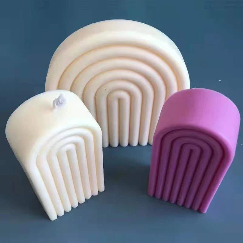 New Geometric Rainbow Arch Candle Mold Arched Line Geometric Silicone Mold 3D Handcraft Scented Candle Soy Wax Mould Making
New Geometric Rainbow Arch Candle Mold Arched Line Geometric Silicone Mold 3D Handcraft Scented Candle Soy Wax Mould Making