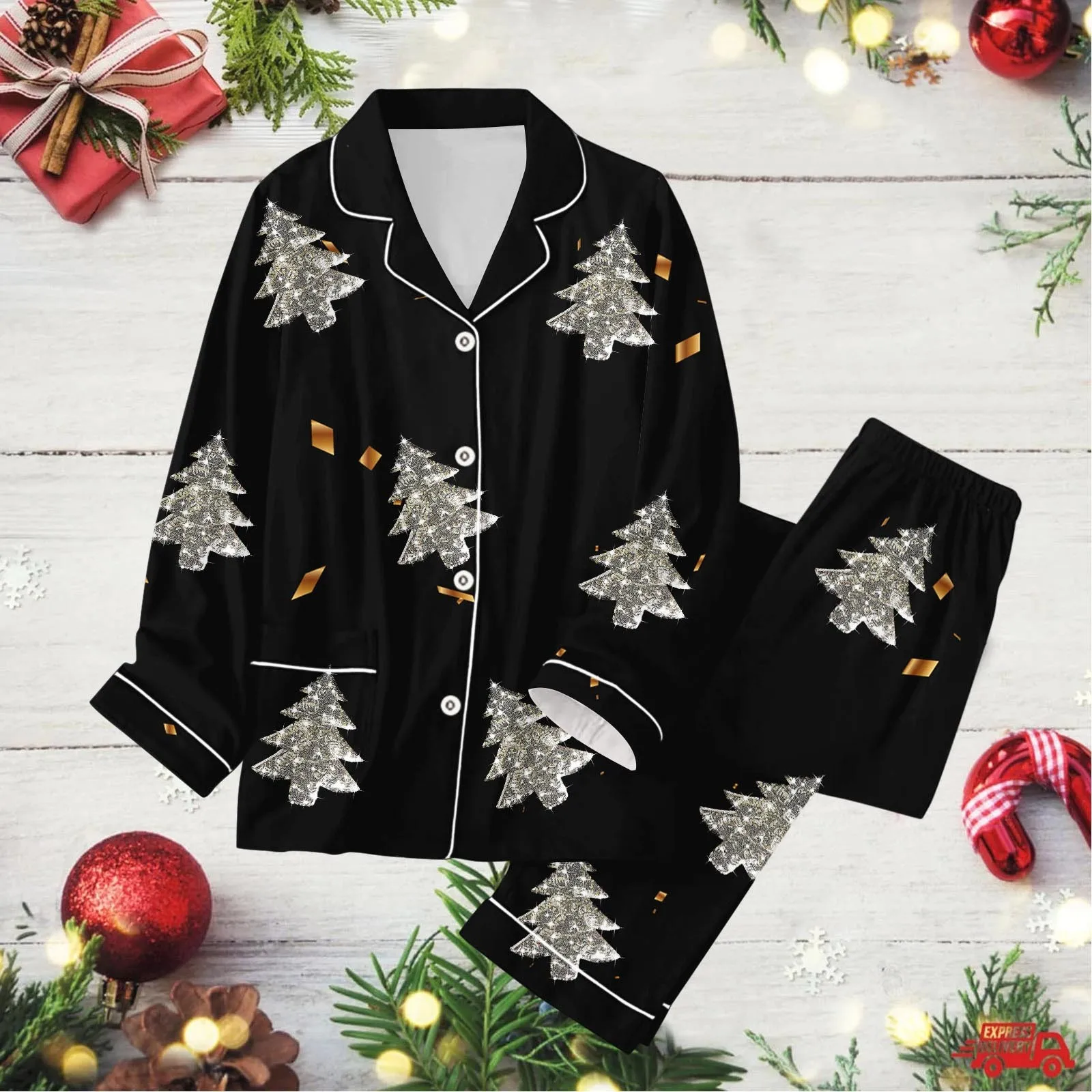 Christmas Pajamas Sleepwear Sets Women 2 Pieces Cartoon Pajamas Spring Autumn Female Couples Loungewear Suit Home Clothes
Christmas Pajamas Sleepwear Sets Women 2 Pieces Cartoon Pajamas Spring Autumn Female Couples Loungewear Suit Home Clothes