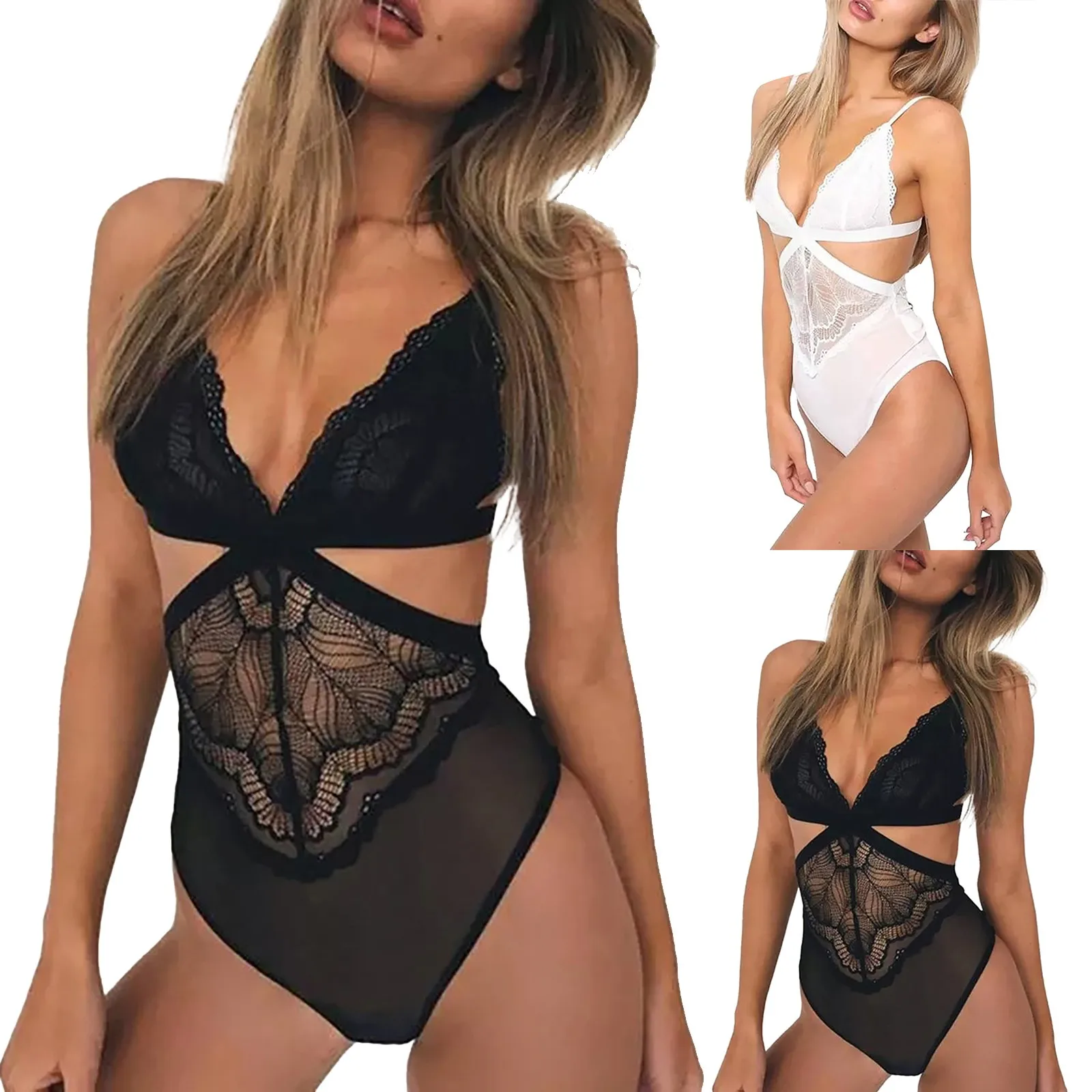 Women Sexy Lingerie Bodysuit Teddy Cut Out Deep V Floral Lace Babydoll Underwear Split Cup Lingerie Womens Sleep Wear Sexy
Women Sexy Lingerie Bodysuit Teddy Cut Out Deep V Floral Lace Babydoll Underwear Split Cup Lingerie Womens Sleep Wear Sexy