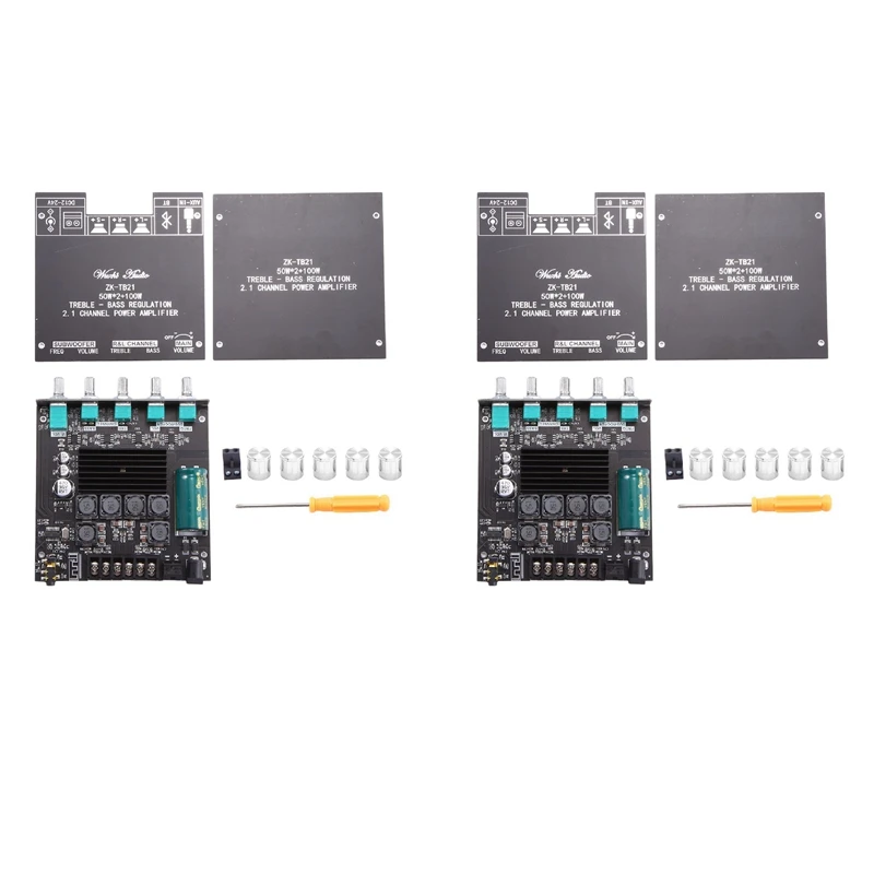 2X ZK-TB21 TPA3116D2 Bluetooth 5.0 Subwoofer Amplifier Board 50WX2+100W 2.1 Channel Power Audio Stereo Amplifier Board
2X ZK-TB21 TPA3116D2 Bluetooth 5.0 Subwoofer Amplifier Board 50WX2+100W 2.1 Channel Power Audio Stereo Amplifier Board