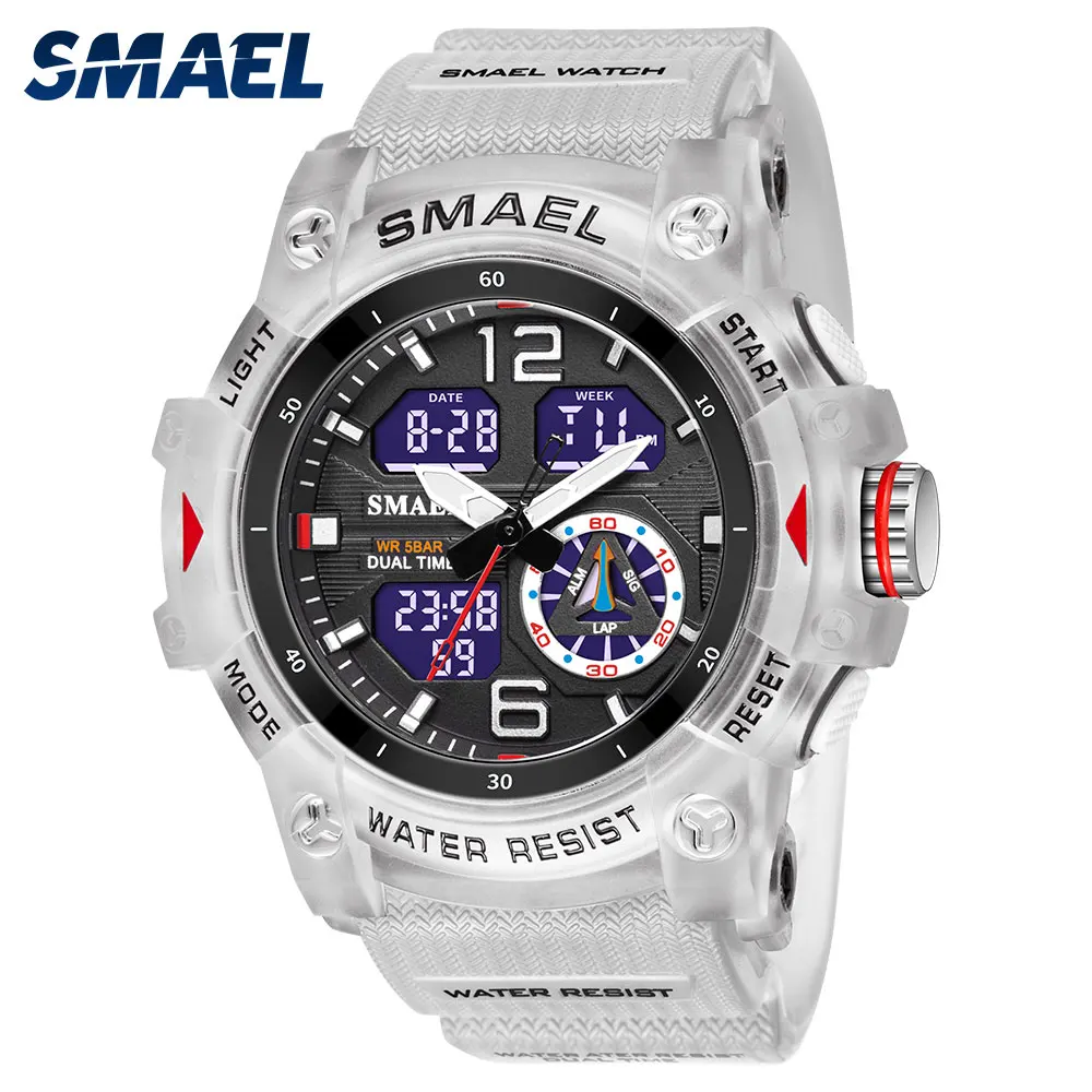

SMAEL Military Sport Watch Quartz Wristwatches 50M Waterproof Alarm Clock Light Analog Digital 8007 Men Male Watches Chronograph