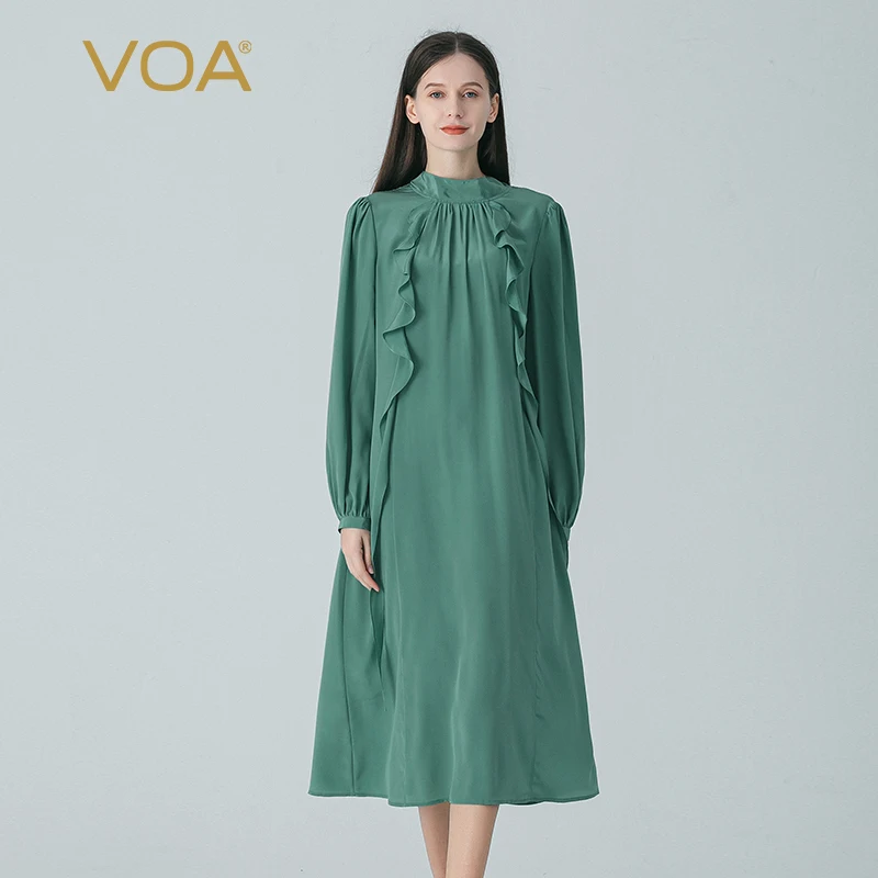 VOA 100% чистый шелк тутового шелкопряда De Chine Весенняя зеленая рубашка с v-образным вырезом с длинными рукавами украшение из ленты высококачественное свободное платье AE1893
VOA 100% чистый шелк тутового шелкопряда De Chine Весенняя зеленая рубашка с v-образным вырезом с длинными рукавами украшение из ленты высококачественное свободное платье AE1893