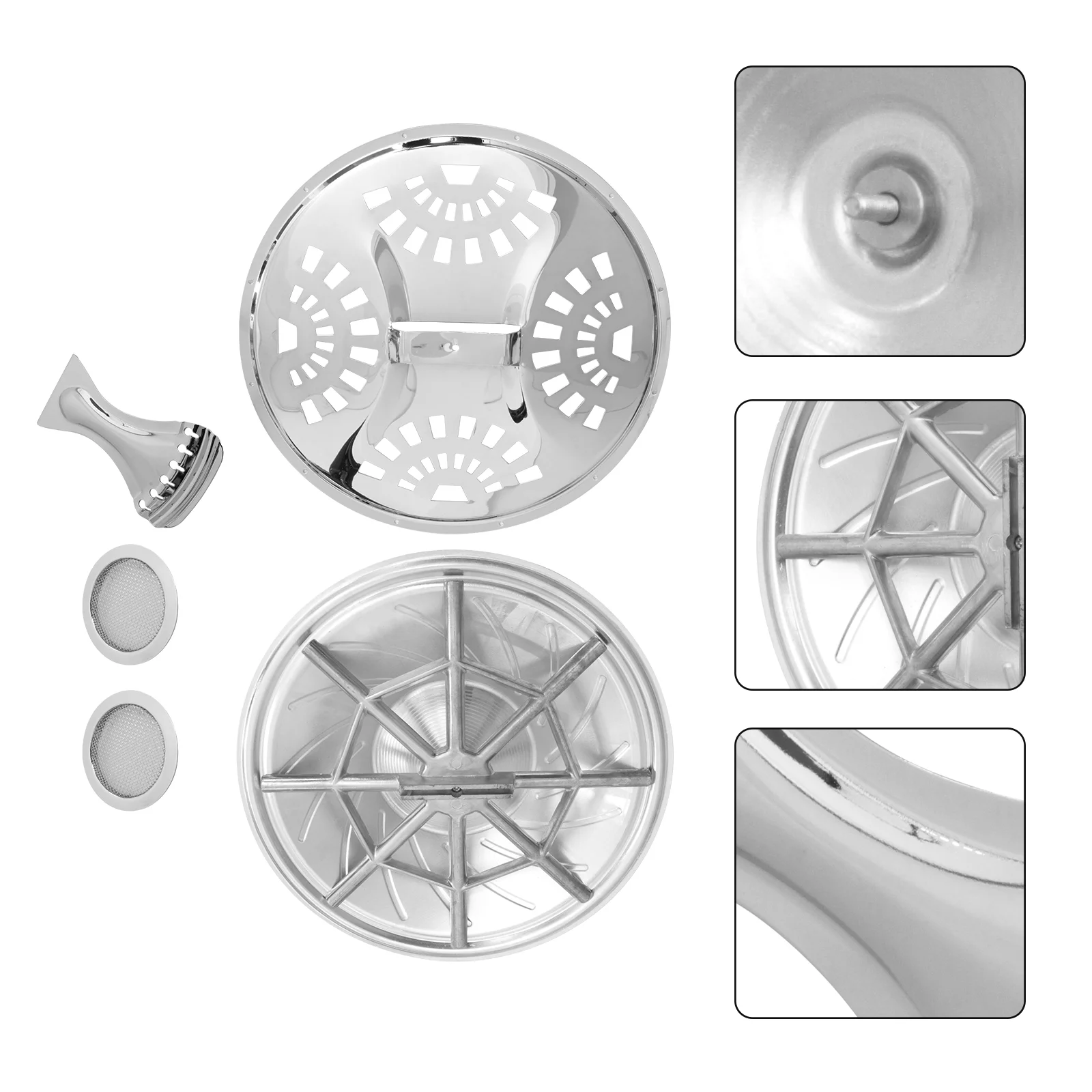 Resonator Guitar Bridge Soundhole Cover Resonator Tailpiece Bridge Saddle for Guitar Bass Silver
Resonator Guitar Bridge Soundhole Cover Resonator Tailpiece Bridge Saddle for Guitar Bass Silver