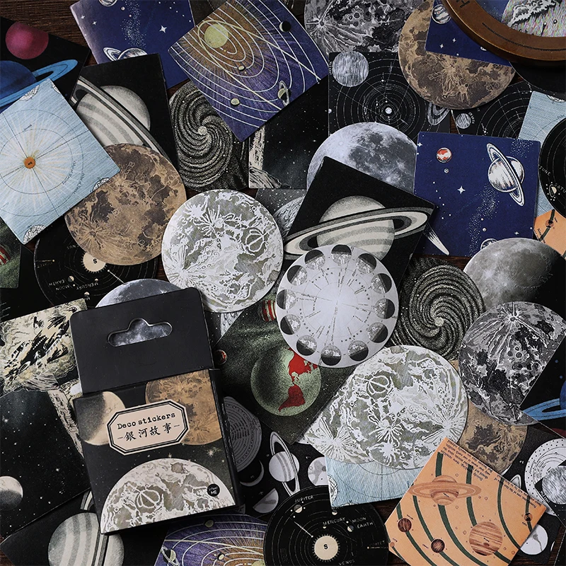 46 pcs/box Retro Stationery Stickers cosmic starry sky Diary Planner junk journal Stickers Scrapbook Label Craft Sticker
46 pcs/box Retro Stationery Stickers cosmic starry sky Diary Planner junk journal Stickers Scrapbook Label Craft Sticker