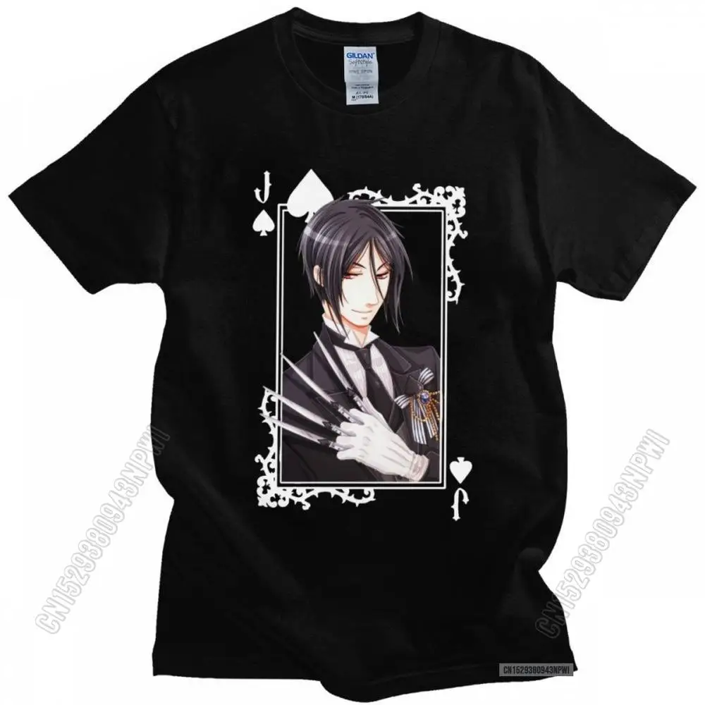 

Black Butler Sebastian T-Shirt Men Kuroshitsuji Toboso Yana T Shirt Japan Anime Tshirt Clothing Tee Top