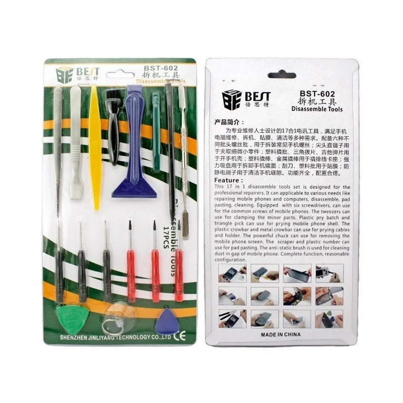 BST-602 17 In 1 Multi-purpose Disassemble Tools Kit Screwdriver Crowbar Set For Mobile Phone Computer IPhone IPad Repaired
BST-602 17 In 1 Multi-purpose Disassemble Tools Kit Screwdriver Crowbar Set For Mobile Phone Computer IPhone IPad Repaired