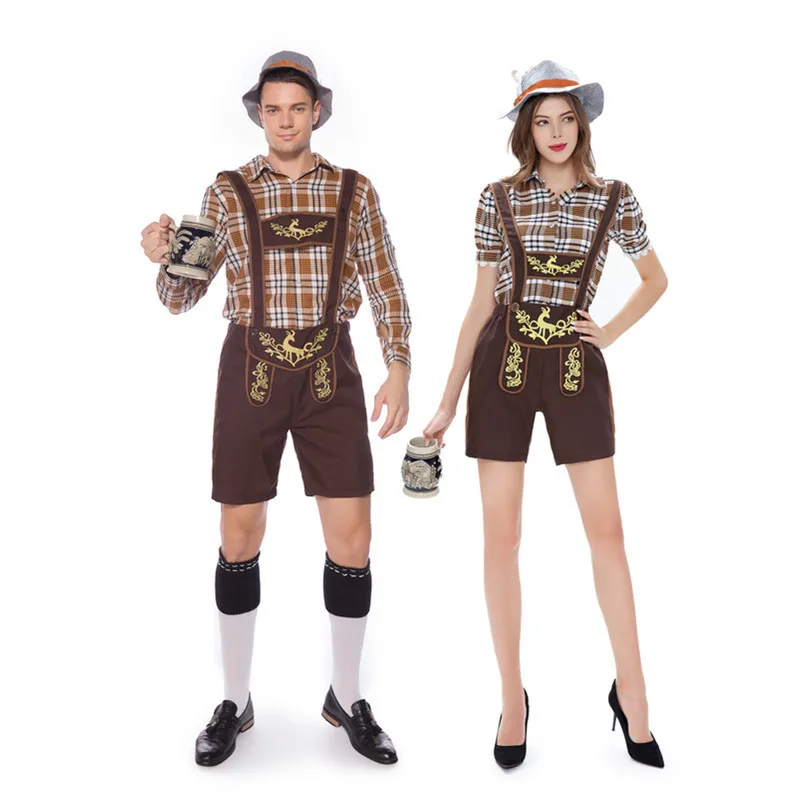 Halloween Carnival Black Beer Festival Cosplay Lederhosen with Suspenders Jumpsuit Men and Women Plaid Couple Sets Party Costume
Halloween Carnival Black Beer Festival Cosplay Lederhosen with Suspenders Jumpsuit Men and Women Plaid Couple Sets Party Costume