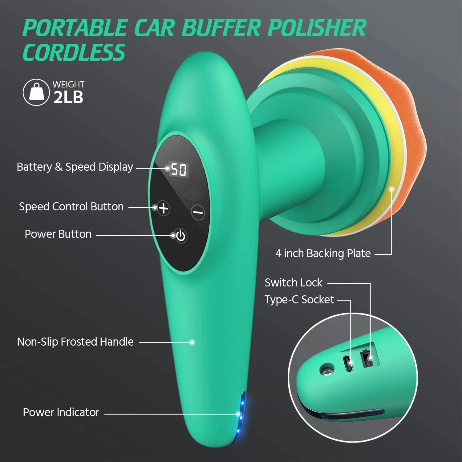Mini Cordless Car Polishing Machine 12V 4Inch Wireless Car Polisher Electric Display Easy Use Adjust Speed Car Tool
Mini Cordless Car Polishing Machine 12V 4Inch Wireless Car Polisher Electric Display Easy Use Adjust Speed Car Tool