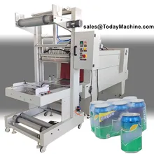 PE Film Shrink Wrapping Carton Box Mineral Water Bottles Packing Machine With Heat Shrink Tunnel