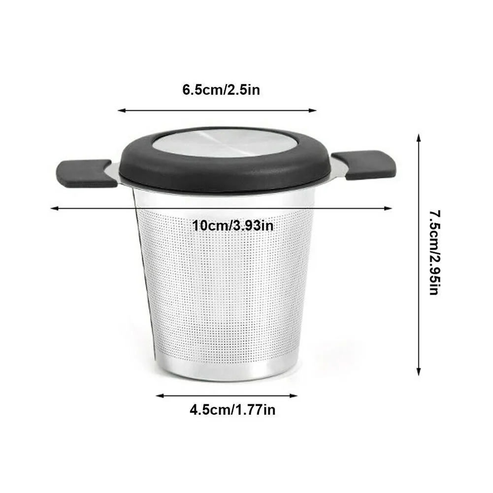 Filter Tea Leaf Strainer. With Handle Lid 10.4x7cm Black/Red Coffee Cup Strainer Fine Mesh Herb Reusable Silicone
Filter Tea Leaf Strainer. With Handle Lid 10.4x7cm Black/Red Coffee Cup Strainer Fine Mesh Herb Reusable Silicone