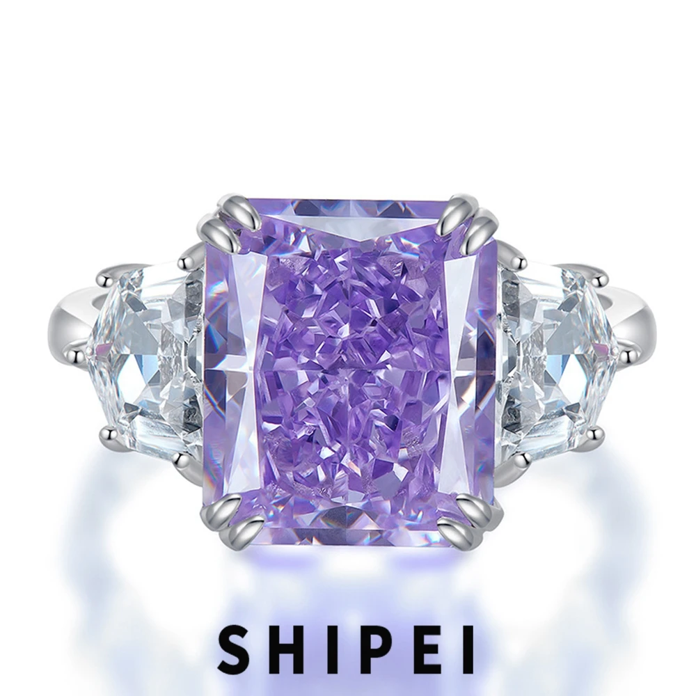 SHIPEI Luxury 925 Sterling Silver Crushed Ice Cut 10*12 MM Amethyst White Sapphire Gemstone Wedding Engagement Ring Fine Jewelry
SHIPEI Luxury 925 Sterling Silver Crushed Ice Cut 10*12 MM Amethyst White Sapphire Gemstone Wedding Engagement Ring Fine Jewelry