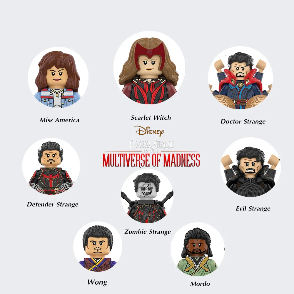 Disney Marvels Doctor Strange Multiverse of Madness Mini Dolls Miss America Scarlet Witch Figures Building Brick Block Toy Kid
Disney Marvels Doctor Strange Multiverse of Madness Mini Dolls Miss America Scarlet Witch Figures Building Brick Block Toy Kid