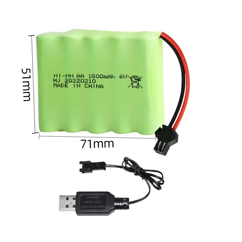 

6v 1800mAh NiMH battery SM/JST/ Tamiya/6V USB for R/C toys stunt cars R/C truck R/C boat R/C tank remove controlled vehicle