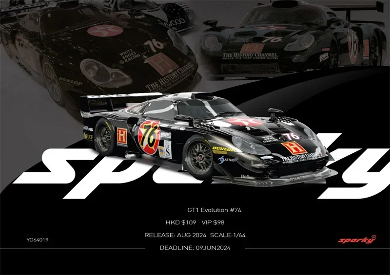 Sparky x Tiny 1:64 911 GT1 Эволюция # 76 литая под давлением модель автомобиля