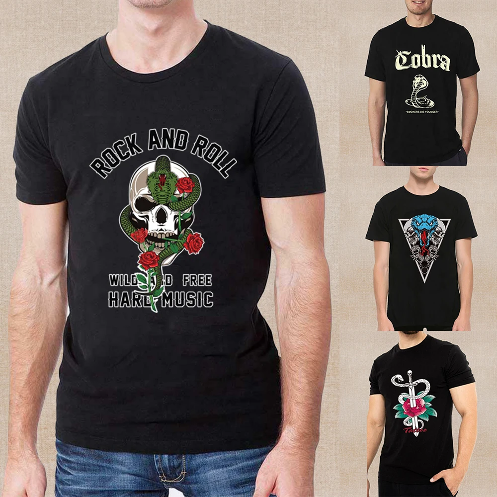 T Shirt New Summer Men's 2023 Fashion Cobra Print T Shirt Mens Hip Hop Short Sleeve Casual Pullover Mens Streetwear O-neck Tops
T Shirt New Summer Men's 2023 Fashion Cobra Print T Shirt Mens Hip Hop Short Sleeve Casual Pullover Mens Streetwear O-neck Tops