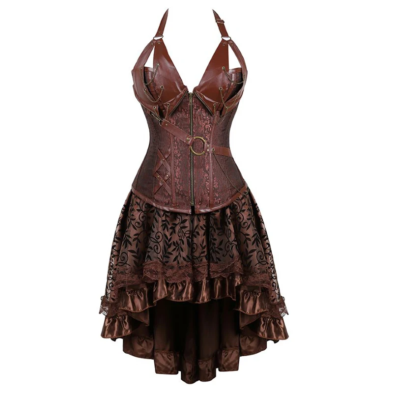 Women Corset Gothic Steampunk Corset Dress Women Faux Leather Corset Dress PU Leather Corset Bustier Lingerie Skirt Set
Women Corset Gothic Steampunk Corset Dress Women Faux Leather Corset Dress PU Leather Corset Bustier Lingerie Skirt Set