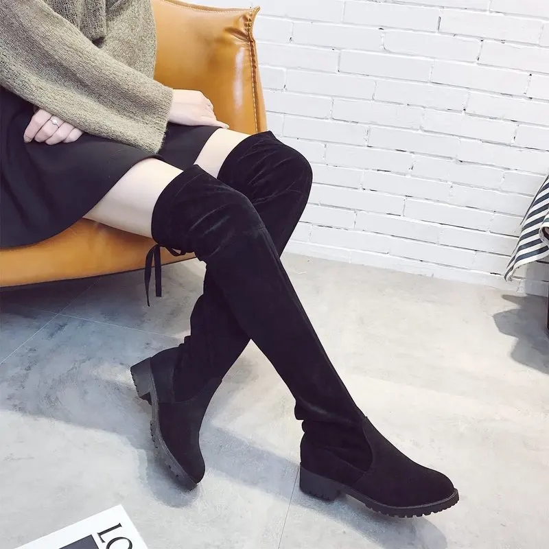 Women's Boots Autumn/winter New Over The Knee Boots Sleek Minimalist Comfort Low-heel Plus Cotton Flock Boots Zapatos De Mujer
Women's Boots Autumn/winter New Over The Knee Boots Sleek Minimalist Comfort Low-heel Plus Cotton Flock Boots Zapatos De Mujer