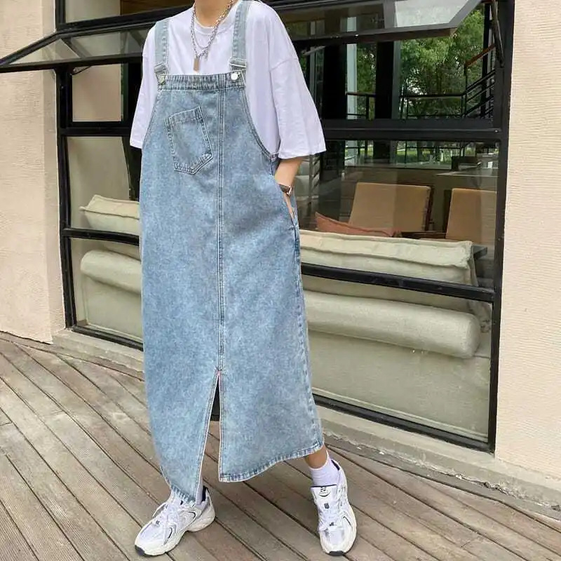 2023 New Summer Oversized Preppy Irregularly Split Denim Strap Dress For Women's Clothing Korean Loose Slip Jeans Dress BC360
2023 New Summer Oversized Preppy Irregularly Split Denim Strap Dress For Women's Clothing Korean Loose Slip Jeans Dress BC360