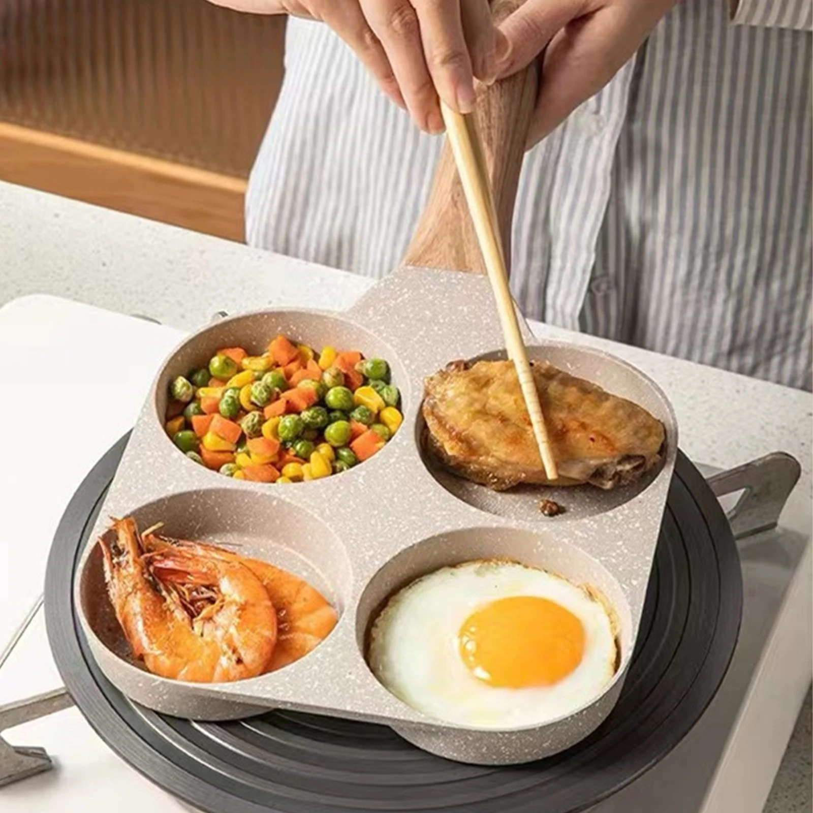 4 Holes Frying Pot PanThickened Kitchen Omelet Non-Stick Egg Hamburg Frying Pan Pancake Crepe Steak Cooking Ham Breakfast Maker
4 Holes Frying Pot PanThickened Kitchen Omelet Non-Stick Egg Hamburg Frying Pan Pancake Crepe Steak Cooking Ham Breakfast Maker