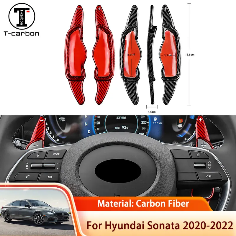 

2 Pcs Car Steering Wheel for Hyundai Sonata DN8 2020 2021 2022 Carbon Fiber DSG Gear Shift Shifter Extension Cover Car-styling