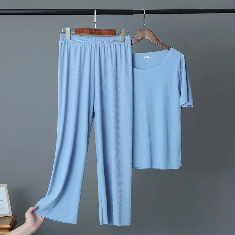 Draped Round Neck T-Shirt Women Spring Summer Two Piece Set Casual Loose Fashion Cool Ice Silk T-Shirt
Draped Round Neck T-Shirt Women Spring Summer Two Piece Set Casual Loose Fashion Cool Ice Silk T-Shirt