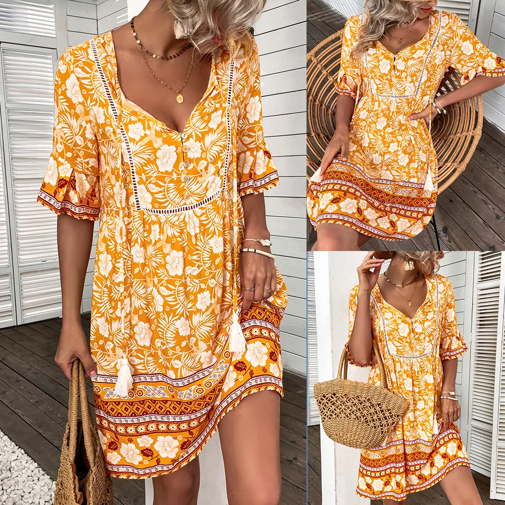 2023 Women's Wear Fashion Clothing Bohemian Style Casual Holiday Summer Loose Dress Outfits Ladies Birthday Party Club Print
2023 Women's Wear Fashion Clothing Bohemian Style Casual Holiday Summer Loose Dress Outfits Ladies Birthday Party Club Print