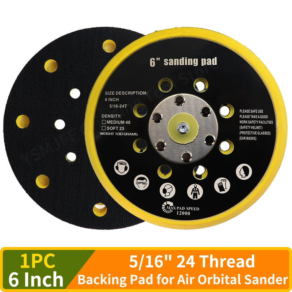6 дюймов DA шлифовальная и полировальная подложка, крюк и петля 5/16 дюйма 24 Резьбовая Подложка для фотополировального станка и пневматического станка
6 дюймов DA шлифовальная и полировальная подложка, крюк и петля 5/16 дюйма 24 Резьбовая Подложка для фотополировального станка и пневматического станка