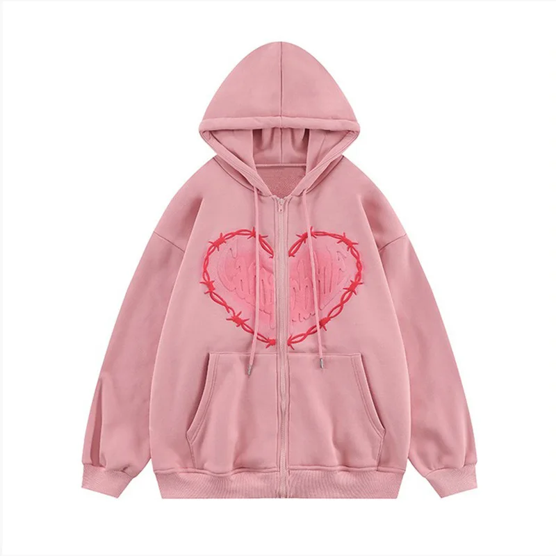 Women Thin Love Hearts Printed Harajuku Hoodies Streetwear Hooded Sweatshirt Letter Embossed Print Hip Hop Gothic Y2k Clothes
Women Thin Love Hearts Printed Harajuku Hoodies Streetwear Hooded Sweatshirt Letter Embossed Print Hip Hop Gothic Y2k Clothes