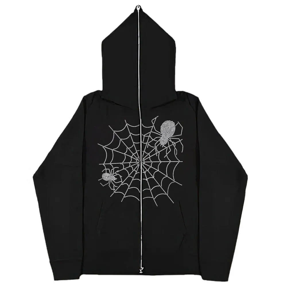 Spider Web Y2K Full Face Zipper Vintage Men's Hoodies&Sweatshirt Women's Oversized Inner Fleece Harajuk High Street Streetwear
Spider Web Y2K Full Face Zipper Vintage Men's Hoodies&Sweatshirt Women's Oversized Inner Fleece Harajuk High Street Streetwear