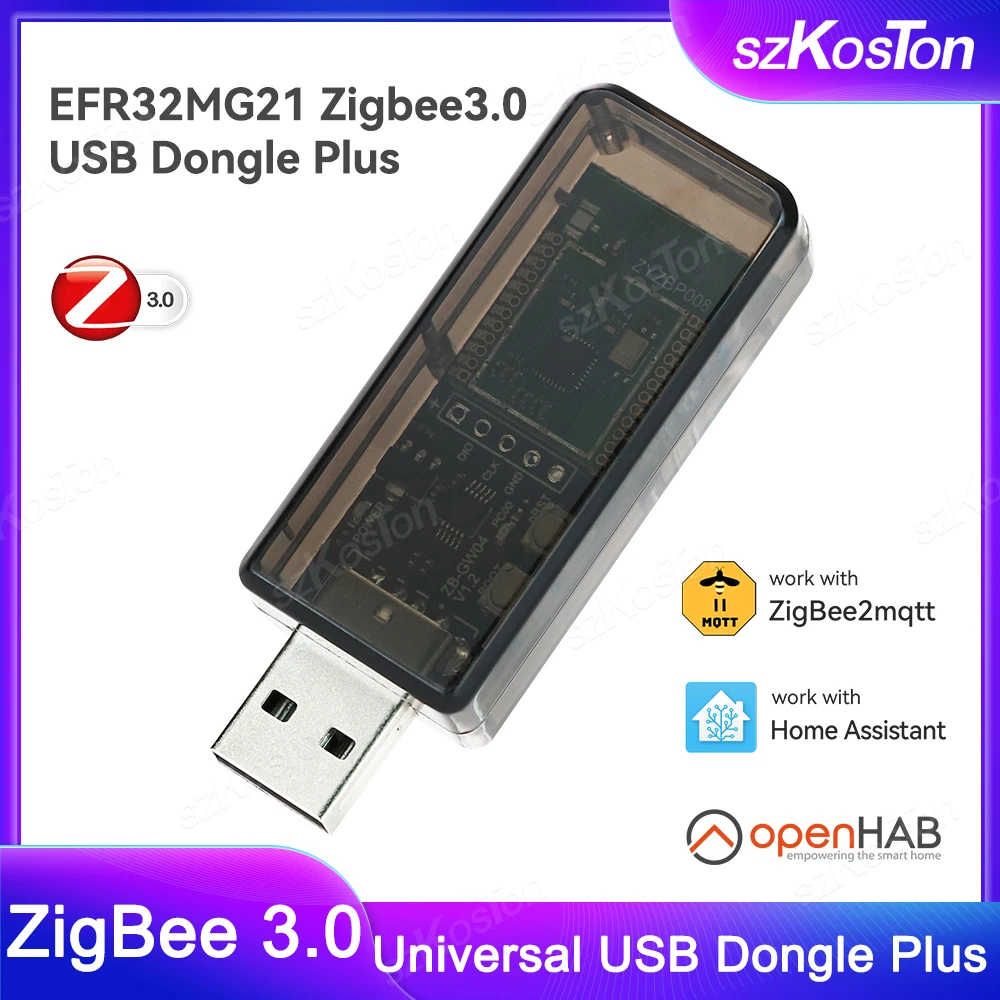 Zigbee 3.0 USB Dongle Plus EFR32MG21 Universal Open Source Zigbee Gateway Works with Home Assistant openHAB Zigbee2MQTT ZHA NCP
Zigbee 3.0 USB Dongle Plus EFR32MG21 Universal Open Source Zigbee Gateway Works with Home Assistant openHAB Zigbee2MQTT ZHA NCP