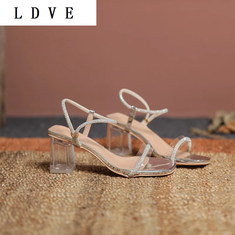 sandals female Roman new square toe open toe rhinestone thick heel fairy style high heels
sandals female Roman new square toe open toe rhinestone thick heel fairy style high heels