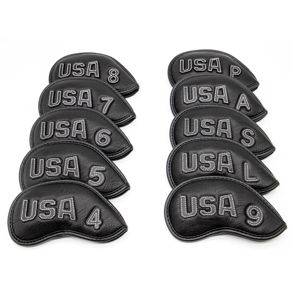 Golf Iron Cover Headcover USA with Black stitch Golf Iron Head Covers Golf Iron Headovers Wedges Covers 10pcs/set
Golf Iron Cover Headcover USA with Black stitch Golf Iron Head Covers Golf Iron Headovers Wedges Covers 10pcs/set
