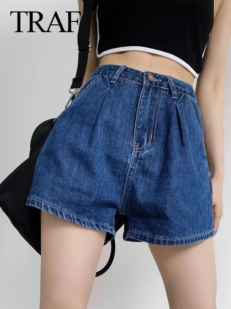 Шорты женские летние на молнии, с высокой талией и карманами 
Шорты женские летние на молнии, с высокой талией и карманами