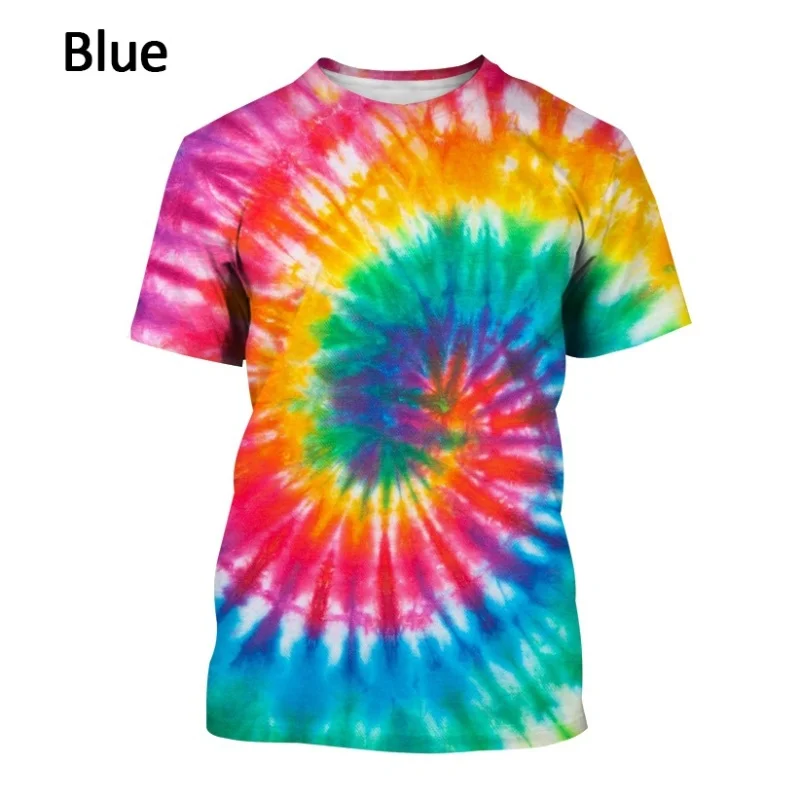 

2022 Colorful Tie-dye Pattern Printing 3DT Shirt Men's Unisex Fashion Round Neck T-shirt