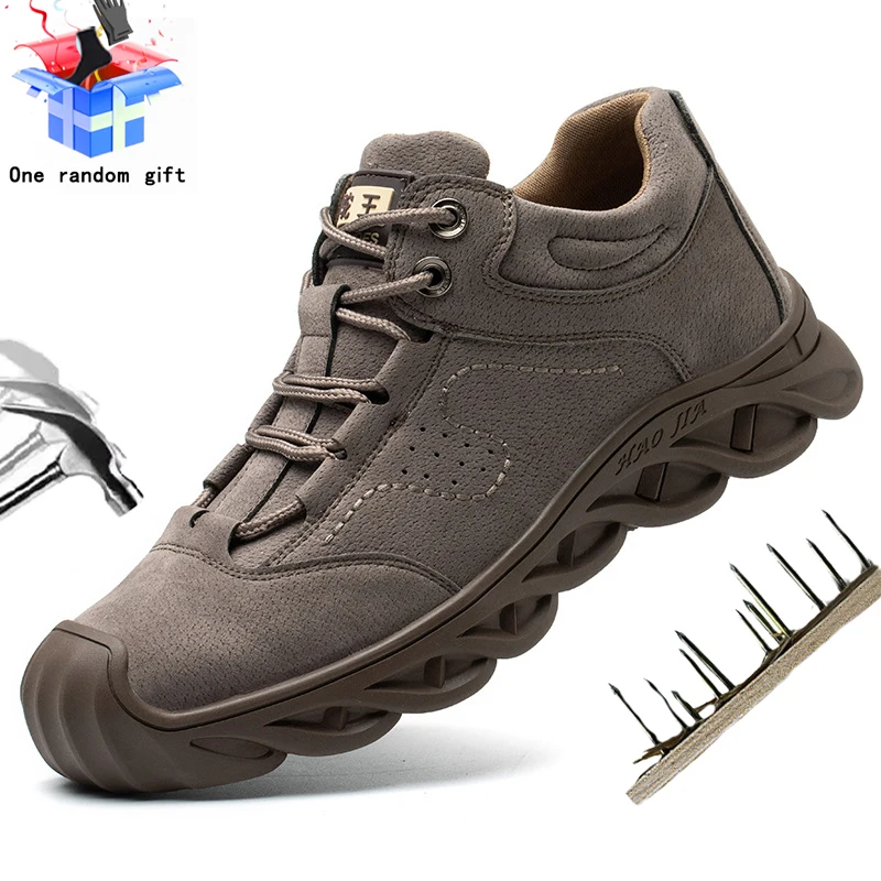

Men Safety Shoes Steel-toed Indestructible Work Sneakers Male Anti-piercing Non-slip Comfortable Construction Security Boots