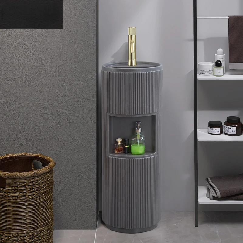 Integrated round Column Wash Basin Small Balcony Bathroom Floor-Standing Art Sink Small Apartment Washstand
Integrated round Column Wash Basin Small Balcony Bathroom Floor-Standing Art Sink Small Apartment Washstand