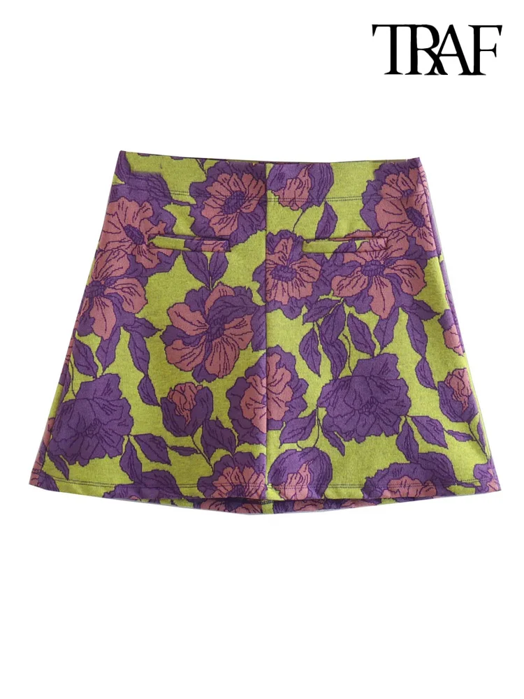 TRAF Women Fashion Floral Jacquard Knit Mini Skirt VIntage High Waist A Line Female Skirts Mujer
TRAF Women Fashion Floral Jacquard Knit Mini Skirt VIntage High Waist A Line Female Skirts Mujer