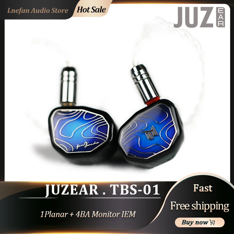 

Наушники-вкладыши JUZEAR TBS-01, 1planar + 4BA, гибридные Hi-Fi музыкальные наушники с кабелем 0,78, 2 контакта, разъем 2,5, 3,5, 4,4 мм, мониторы IEMs